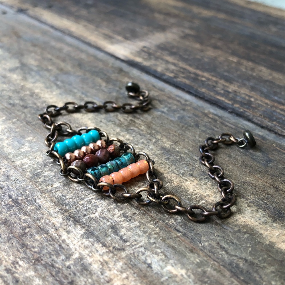 Dainty Fossil Coral Chain Bracelet
